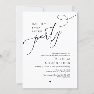 Gelukkig ooit na feest, bruiloft diner dansen kaart