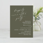 Gelukkig ooit na feest, bruiloft Elopement diner Kaart (Staand voorkant)