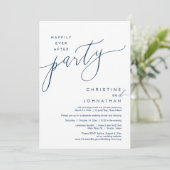 Gelukkig ooit na feest, bruiloft Elopement Script Kaart (Staand voorkant)