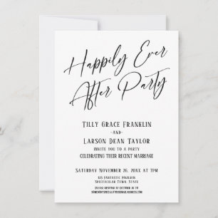 Gelukkig ooit na feest elegante moderne typografie kaart