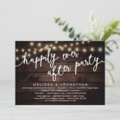 Gelukkig ooit na feest, rustiek bruiloft diner kaart (Staand voorkant)