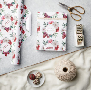 Gelukkig ooit na Floral Wedding Cadeaupapier