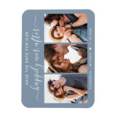 Gelukkig ooit na foto Dusty Blue de datum opslaan Magneet (Verticaal)