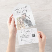 Gelukkig ooit na foto QR Code Wedding Reception All In One Uitnodiging (Afscheurbaar)