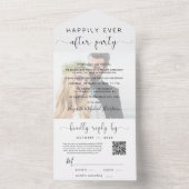 Gelukkig ooit na foto QR Code Wedding Reception All In One Uitnodiging (Binnen)