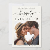 Gelukkig ooit na fotocrème save the date (Voorkant)