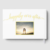 Gelukkig ooit na Gold Script Photo Wedding Gastenboek (Achterkant)