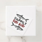 Gelukkig ooit na haaienbruiloft bedankjes labels (In situ)