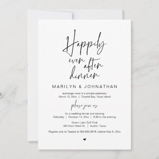 Gelukkig ooit na het avondeten, de weddenschap kaart (Voorkant)