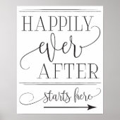 Gelukkig Ooit na het begin hier Weddenschap Poster (Voorkant)