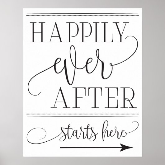 Gelukkig Ooit na het begin hier Weddenschap Poster (Voorkant)