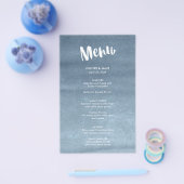 Gelukkig ooit na het blauwe Waterverf Wedding Menu (Enkel)