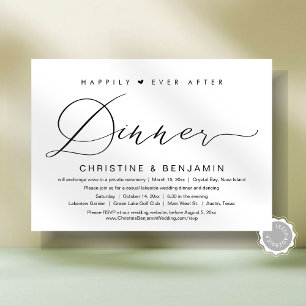Gelukkig ooit na het diner Elopement, modern scrip Kaart