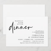 Gelukkig ooit na het diner moderne bruiloft partij kaart (Voorkant / Achterkant)