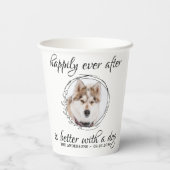 Gelukkig ooit na het Elegant Pet Photo Dog Wedding Papieren Bekers (Achterkant)