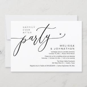 Gelukkig ooit na het feest bruiloft receptie diner kaart