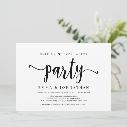 Gelukkig ooit na het feest, huwelijksontwikkeling kaart (Staand voorkant)