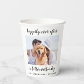 Gelukkig ooit na het fotohuwelijk papieren bekers (Achterkant)