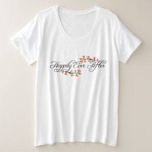 Gelukkig ooit na Hibiscus tropisch strand bruiloft Grote Maat T-shirt