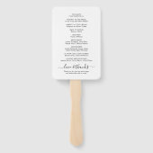 Gelukkig ooit na huwelijksceremonie programma handwaaier (Achterkant)