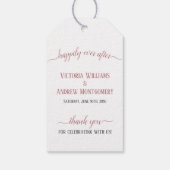 Gelukkig ooit na Modern Roos Gold Script Wedding Cadeaulabel (Achterkant)