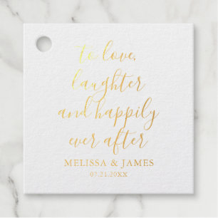 Gelukkig ooit na Modern Wedding Foto Bedankjes Labels