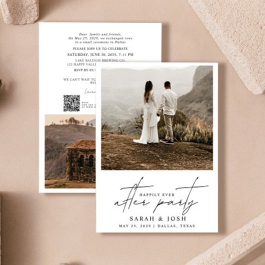 Gelukkig ooit na partij QR Code 2 foto Aankondiging