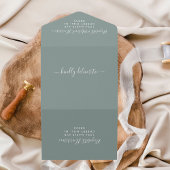 Gelukkig ooit na Sage Green Wedding Reception All In One Uitnodiging