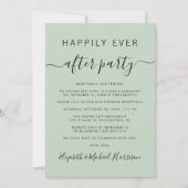 Gelukkig ooit na Sage Green Wedding Reception Kaart (Voorkant)