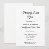 Gelukkig ooit na Script Black & White Wedding Kaart (Voorkant / Achterkant)