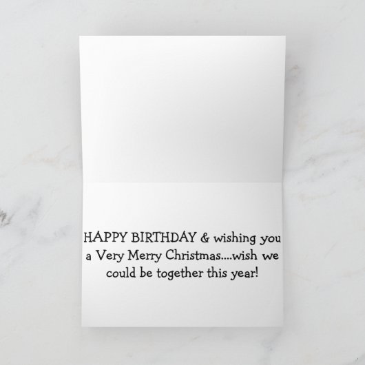 GELUKKIG, OOK IN CHRISTMAS/MISSING JE! FEESTDAGEN KAART (Binnen)