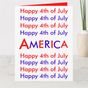 Gelukkig op 4 juli, Amerika, Wenskaart Kaart