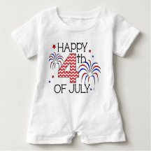 Gelukkig op 4 juli Baby Romper
