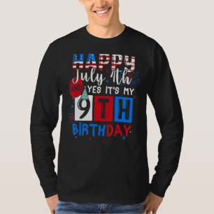 Gelukkig op 4 juli en ja het is mijn 9de verjaarda t-shirt
