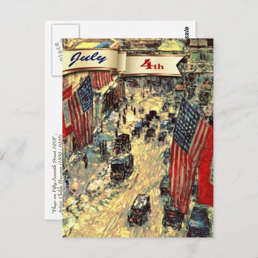 Gelukkig op 4 juli. Fine Art Briefkaart (Voorkant / Achterkant)