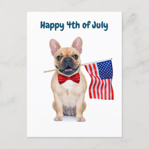 Gelukkig op 4 juli Franse Bulldog Feestdagenkaart