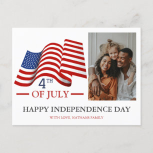 Gelukkig op 4 juli Independence Day Amerikaanse vl Feestdagenkaart