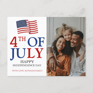 Gelukkig op 4 juli Independence Day Amerikaanse vl Feestdagenkaart