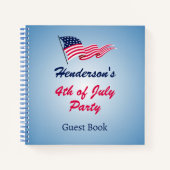 Gelukkig op 4 juli met Amerikaans vlaggen Guest Bo Notitieboek (Voorkant)