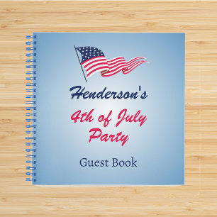 Gelukkig op 4 juli met Amerikaans vlaggen Guest Bo Notitieboek