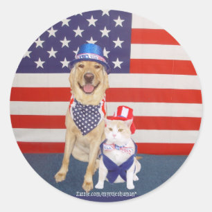 Gelukkig op 4 juli! ronde sticker
