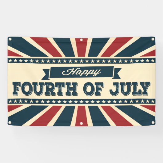 gelukkig op 4 juli spandoek (Horizontaal)