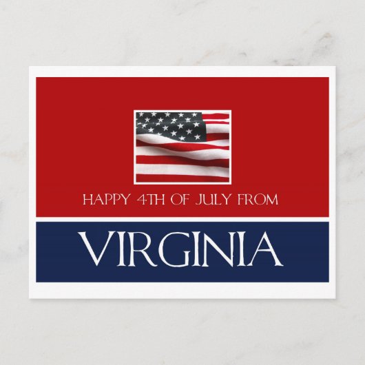 gelukkig op 4 juli uit Virginia Briefkaart (Voorkant)