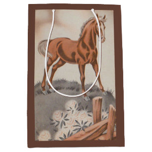 Gelukkig paard in bruin medium cadeauzakje