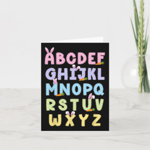 Gelukkig Paasdag alfabet ABCS Elemeno voor leraar Kaart