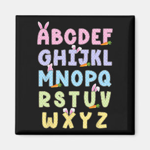 Gelukkig Paasdag alfabet ABCS Elemeno voor leraar Magneet