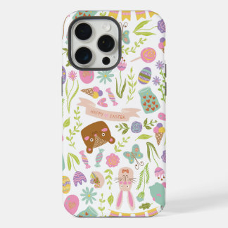 Gelukkig paashaas bloemmotief iPhone 15 pro max hoesje