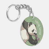 Gelukkig Panda Ruikende Bloesem Natuurliefhebber C Sleutelhanger (Voorkant Links)