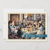 Gelukkig Pascha.  Pascha Seder Scene Kaart (Voorkant)