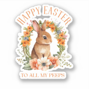 Gelukkig Pasen aan al mijn peeps, grappige konijne Sticker